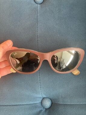 Ray-Ban Women’s Brown Cat-Eye Sunglasses with Black Lenses